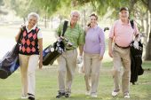 image of golf  - Portrait Of Four Friends Enjoying A Game Golf - JPG 