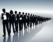 stock photo of employee  - employees of a company form a queue - JPG 