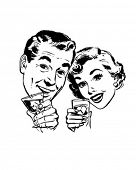 image of art  - Couple With Cocktails Toasting  - JPG 
