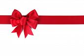 picture of objects  - Red ribbon with bow on white - JPG 