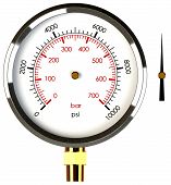 picture of pressure  - A Pressure Gauge with a Separate Needle to Drop on the Gauge - JPG 