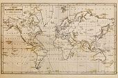 stock photo of map  - Photo of a genuine hand drawn world map - JPG 