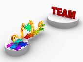 image of team  - 3d rendered image on white background - JPG 