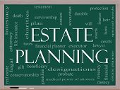 image of plans  - Estate Planning Word Cloud Concept on a Chalkboard with great terms such as durable will financials lawyer executor probate and more - JPG 