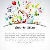 image of education  - illustration of education object on back to school background - JPG 