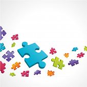 pic of puzzle  - 3d colorful puzzle piece vector background - JPG 