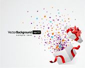 picture of opening  - Open explore gift with fly stars vector background - JPG 