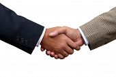 stock photo of handshake  - 2 business men giving handshake - JPG 