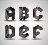 image of spell  - Trendy Black Fractal Geometric Alphabet - JPG 