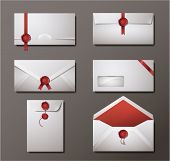 stock photo of confidential  - Vector set of wax sealed envelopes - JPG 