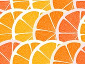 stock photo of segment  - Citrus segments seamless background - JPG 