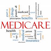 pic of health  - Medicare Word Cloud Concept with great terms such as health care advantage hospital tax enrollment part d and more - JPG 