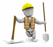 picture of construction worker  - 3d render of a construction worker  - JPG 