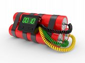 image of time  - time bomb with dynamite and timer on white background - JPG 