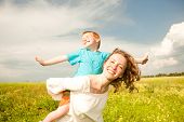 image of laughter  - Mother and Son Having Fun - JPG 