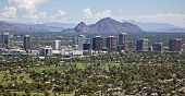 foto of golf  - Aerial view of Golf Course with mid town Phoenix - JPG 