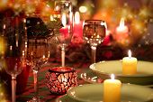 foto of setting  - Beautiful place setting for Christmas - JPG 