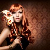 picture of interior  - Beautiful Woman with the Carnival mask - JPG 
