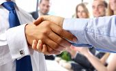 stock photo of handshake  - Closeup of a business handshake - JPG 