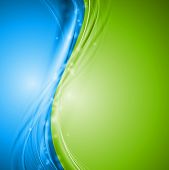 image of illustration  - Green and blue wavy design - JPG 