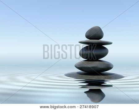 Picture or Photo of Zen stones in water