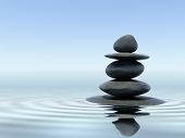 image of nature  - Zen stones in water - JPG 