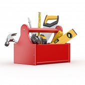 stock photo of industrial  - Toolbox with tools - JPG 