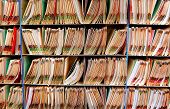 stock photo of medical  - Lot of medical record files in the shelf - JPG 