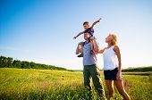 image of group  - happy family having fun outdoors - JPG 