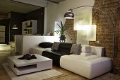 picture of interior  - modern living room with design furniture - JPG 