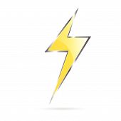image of discharge  - flash sign yellow vector illustration on white background - JPG 