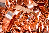 picture of industrial  - Scrapheap of copper foil  - JPG 