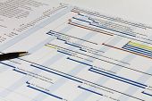 stock photo of leadership  - Detailed Gantt Chart showing Tasks Resources and Notes - JPG 