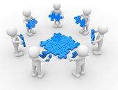 stock photo of puzzle  - 3d people  - JPG 
