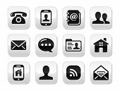 pic of order  - Glossy clean icons for Contact Us page on glossy grey buttons - JPG 