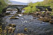 stock photo of bridge  - Upper Caragh River and Blackstones Bridge Dromdoory Glencar Co - JPG 