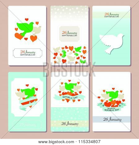 Happy Republic Day India Templates For Postcard Invitation Card