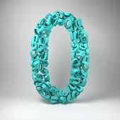 picture of zero  - The number zero made out of smaller number zeros in a studio setting - JPG 
