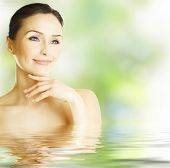 picture of beauty  - Beautiful Woman over spring background - JPG 