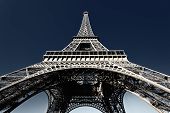 pic of france  - famous Eiffel tower with blue sky in Paris - JPG 