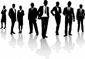 image of business people  - silhouette of men and a woman in suits - JPG 