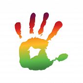 picture of art  - Colorful hand print of children and painting art - JPG 