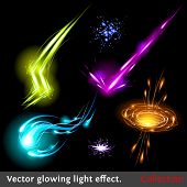 image of glow  - Vector glowing light effect set - JPG 