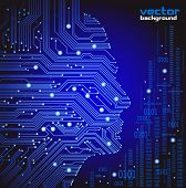 stock photo of circuit  - abstract blue vector background with high tech circuit board - JPG 