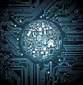 picture of industrial  - abstract vector background with high tech circuit board - JPG 