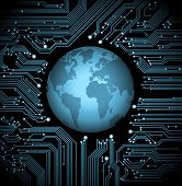 picture of computer technology  - abstract  vector background with high tech circuit board - JPG 