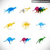 picture of animals  - kangaroo stylized illustrations  - JPG 