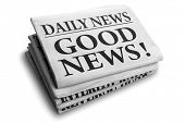 picture of newspaper  - Daily news newspaper headline reading good news - JPG 