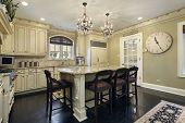 pic of home  - Kitchen in luxury home with center island - JPG 
