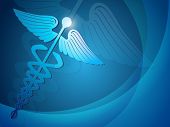 picture of medical doctors  - Abstract medical background with  caduceus medical symbol - JPG 